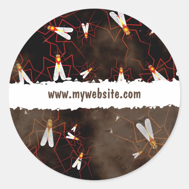 Grunge Mosquitoes Classic Round Sticker (Front)