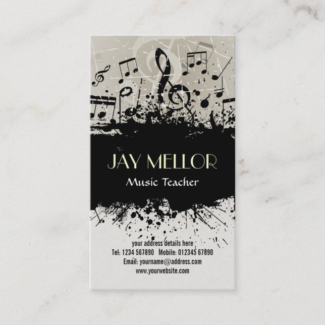 Grunge Music Business Card (Front)