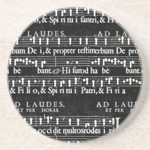 grunge music notes coaster