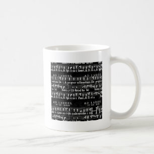 grunge music notes coffee mug