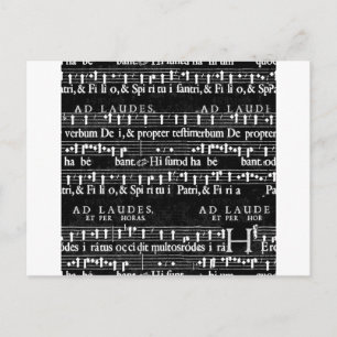 grunge music notes postcard