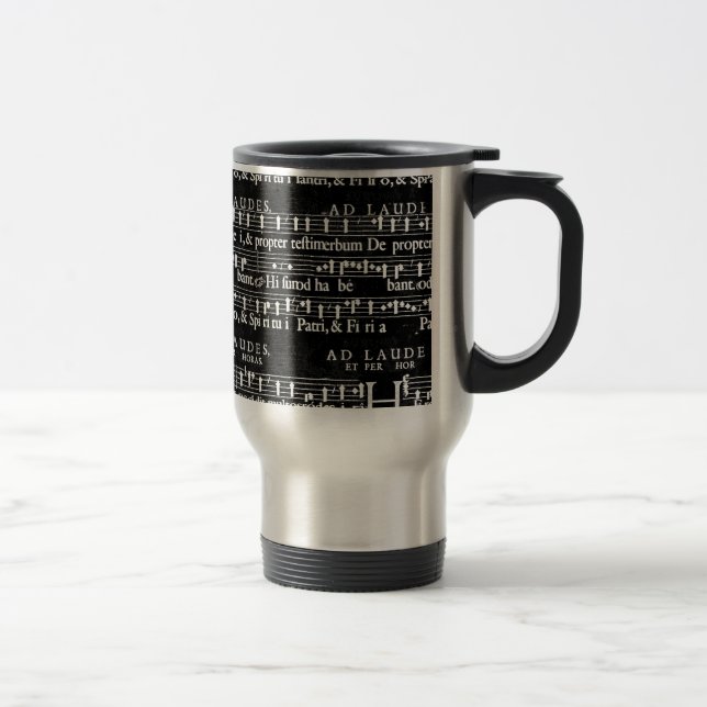 grunge music notes travel mug (Right)