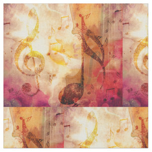 Grunge music notes with violin fabric