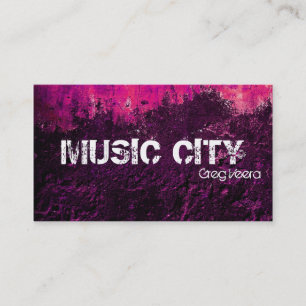 Grunge Music Record Business Card - Pink Texture