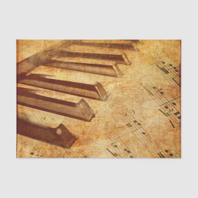 Grunge Music Sheet Piano Keys (Front)