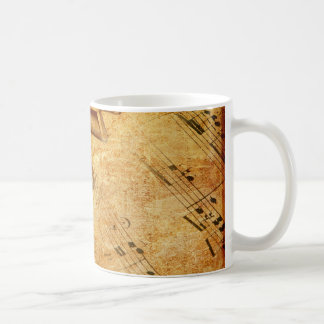 Grunge Music Sheet Piano Keys Coffee Mug