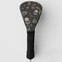 Grunge music skull crossbones pattern