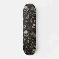 Grunge music skull crossbones pattern