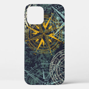 Grunge nautical rose wind compass vintage vintage  iPhone 12 case