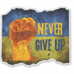 Grunge Never Give Up Ukraine Flaming Fist Vinyl