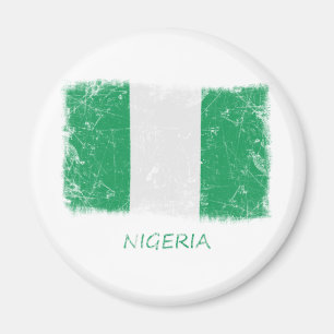 Grunge Nigeria Flag Magnet