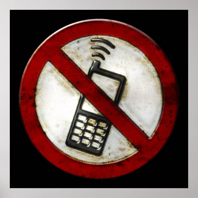 Grunge 'NO PHONE ZONE' Sign - eerie poster (Front)