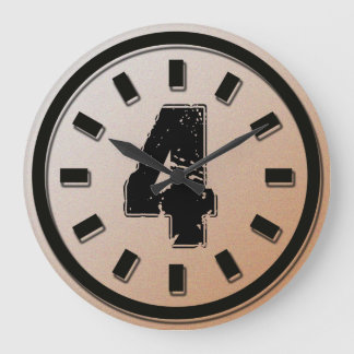 GRUNGE NUMBER 4 LARGE CLOCK