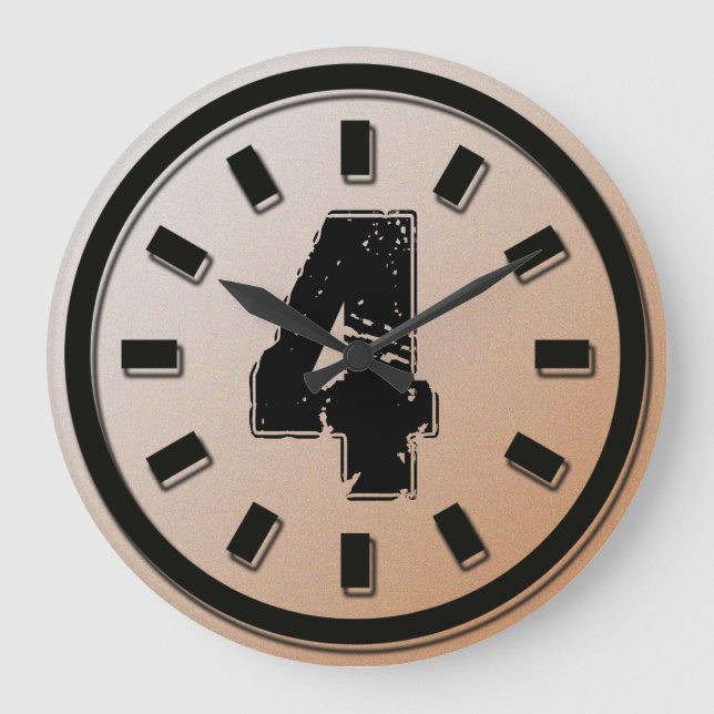 GRUNGE NUMBER 4 LARGE CLOCK (Front)