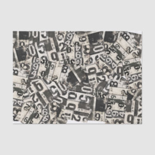 Grunge Numbers Decoupage Scrapbook Collage Gift Tissue Paper