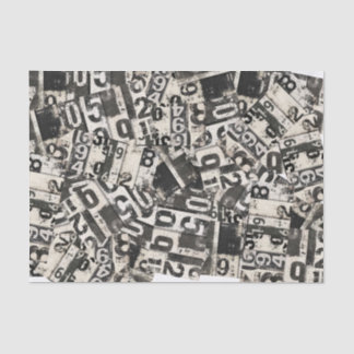 Grunge Numbers Decoupage Scrapbook Collage Gift Tissue Paper