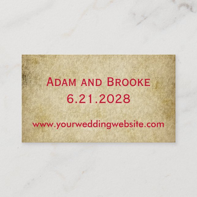 Grunge Old Vintage Wedding Business Card (Front)