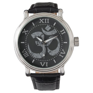 Grunge OM Symbol Spirituality Yoga Dial Watch