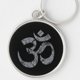 Grunge OM Symbol Spirituality Yoga Key Ring