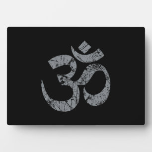 Grunge OM Symbol Spirituality Yoga Plaque