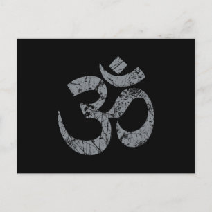 Grunge OM Symbol Spirituality Yoga Postcard