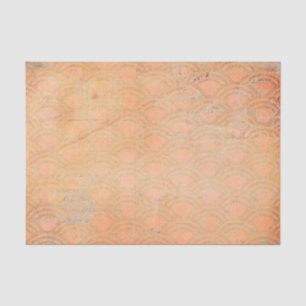 Grunge Orange Retro Art Deco Tissue Paper