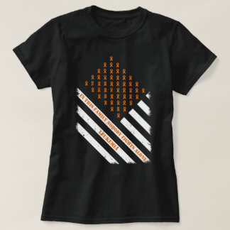 Grunge Orange Ribbons Nobody Fights Alone Leukaemi T-Shirt