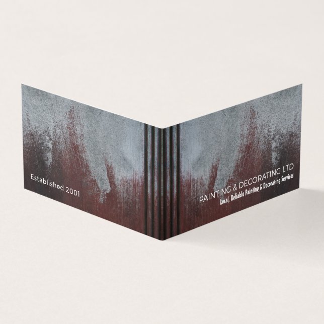 Grunge Painted Wall, Painter & Decorator Photo Business Card (Outside)