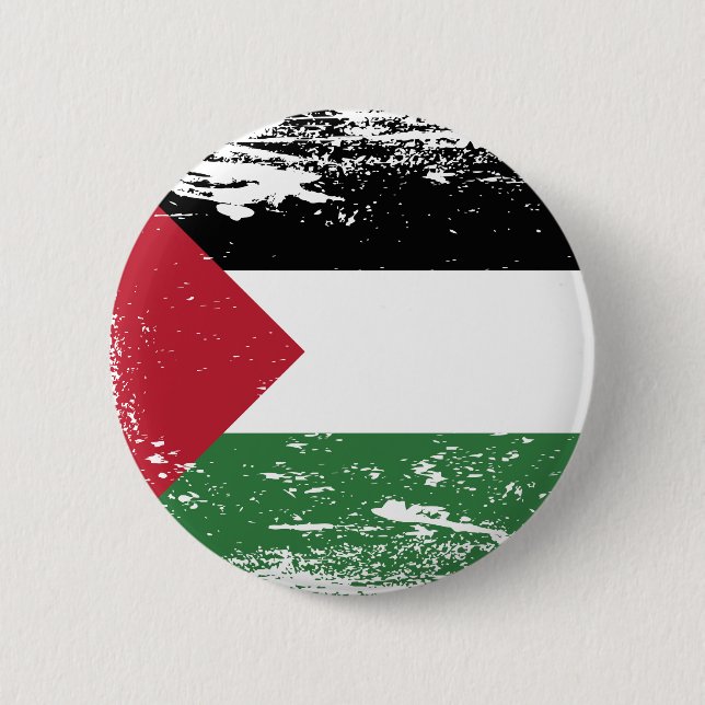 Grunge Palestine Flag 6 Cm Round Badge (Front)