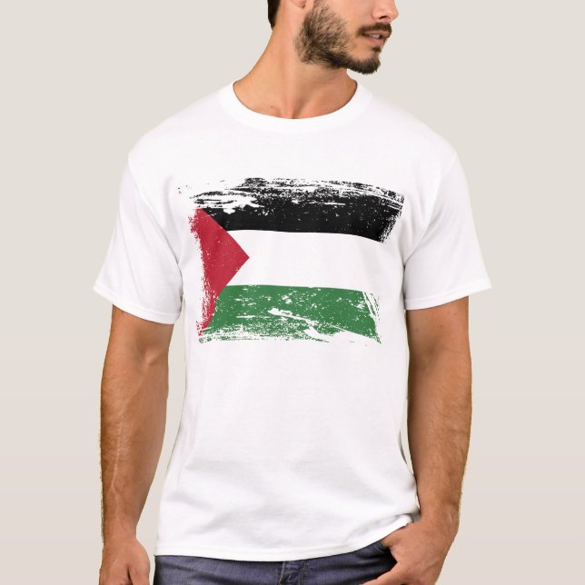 Grunge Palestine Flag T-Shirt (Front)