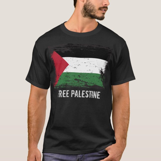 Grunge Palestine Flag T-Shirt (Front)