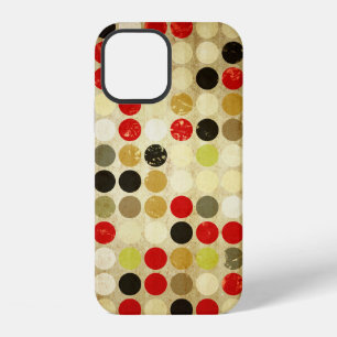 grunge paper background with coloured circles patt iPhone 12 case