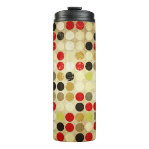 grunge paper background with coloured circles patt thermal tumbler