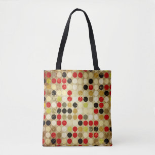 grunge paper background with coloured circles patt tote bag