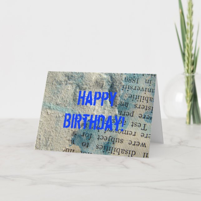 Grunge Paper, Happy Birthday! Card (Front)