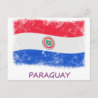 Grunge Paraguay Flag Postcard