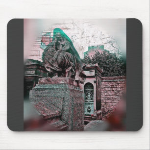 Grunge Paris Grave Mouse Mat