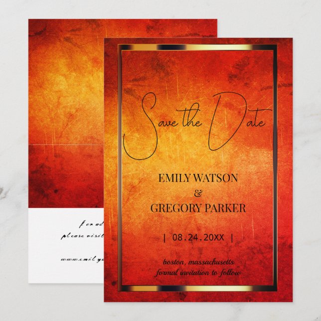 Grunge Patina vintage background Save The Date (Front/Back)