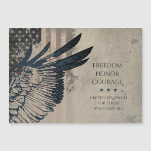 Grunge Patriotic Eagle Art Magnetic Card