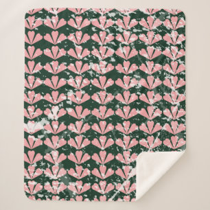 grunge pattern background, hearts, flower, pink. T Sherpa Blanket