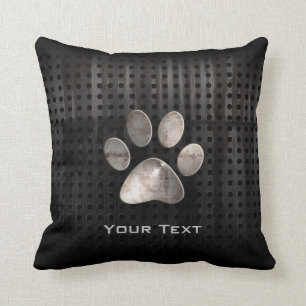 Grunge Paw Print Cushion