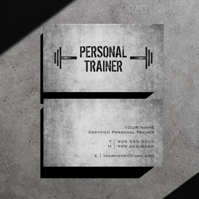 Grunge Personal Trainer Business Card (Creator Uploaded)