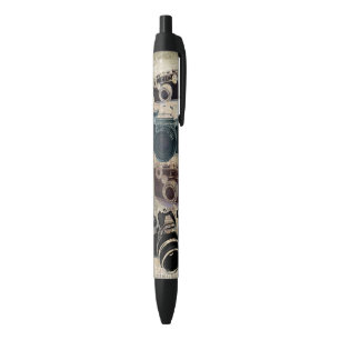 Grunge photographer photography Vintage Camera Black Ink Pen