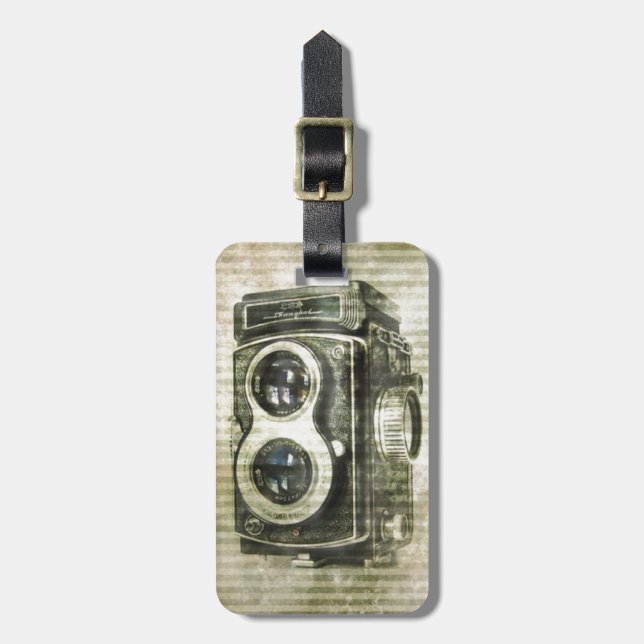 Grunge photographer photography Vintage Camera Luggage Tag (Front Vertical)