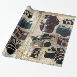 Grunge photographer photography Vintage Camera Wrapping Paper