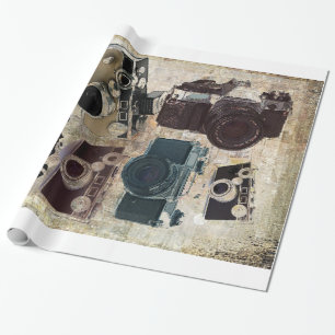 Grunge photographer photography Vintage Camera Wrapping Paper