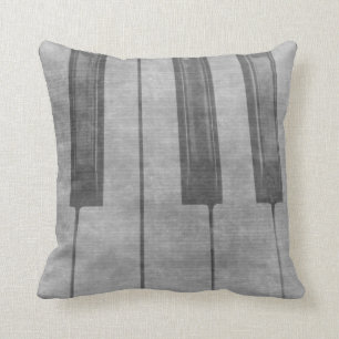 Grunge piano keyboard muted grey image cushion