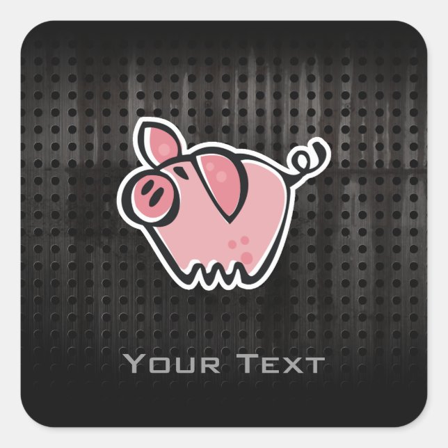 Grunge Pig Square Sticker (Front)