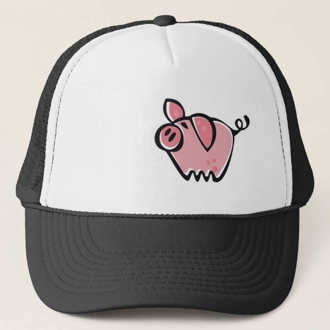 Grunge Pig Trucker Hat (Front)