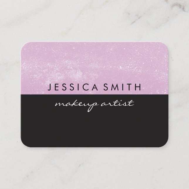 Grunge Pink Black Two Tone Business Card (Front)
